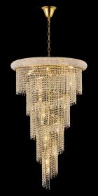 Alexandra Gold Crystal Ceiling Lights Diyas Statement Crystal Fittings
